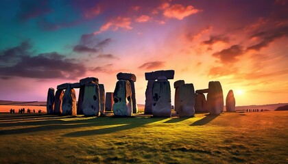 stonehenge at sunset
