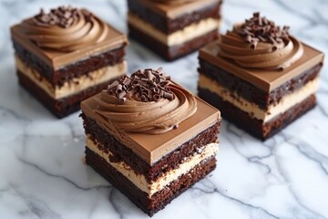 Delicious chocolate brownies with chocolate frosting, perfect for a rich and indulgent dessert experience