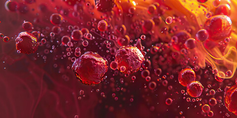 Garnet Red Rust Remover Reaction: Microscopic examination of garnet red-colored rust remover chemicals, illustrating rust oxidation and removal