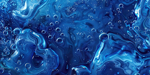 Sapphire Blue Degreaser Dissolution: High-resolution microscopy of sapphire blue-colored degreaser agents, showcasing oil and grease dissolution.