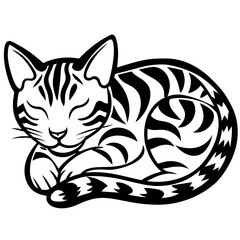 Simple Colorful Abstract cat logo  silhouette vector  illustration