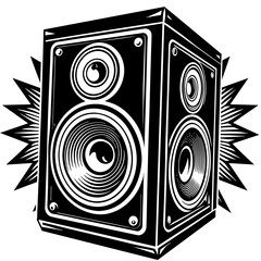 sound speaker  silhouette vector  illustration