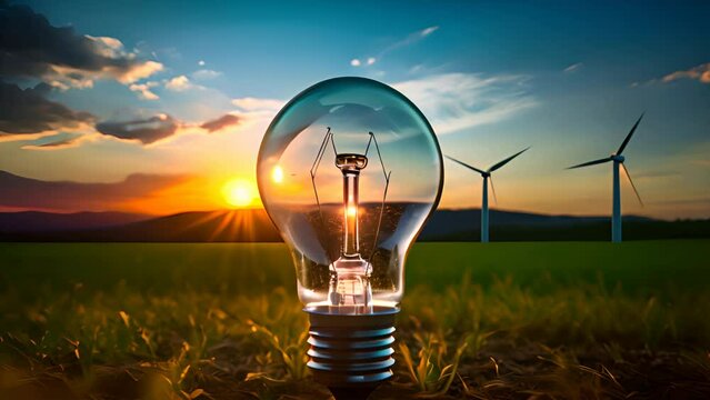 Sunlit Light Bul, A bright idea shines against the sky, embodying innovation and creativity