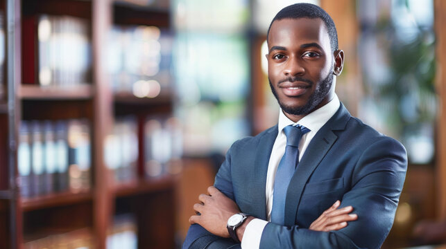 African American lawyer, black man boss, businessman, leader.