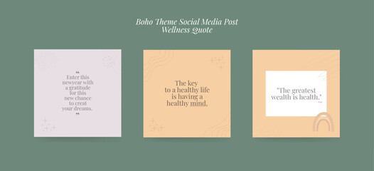 Naklejka premium Instagram Templates for Wellness Coach and Therapist. Wellness Coach Instagram Engagement Boosting Template Kit. Eps vector illustration.