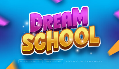 Dream School Text effect editable