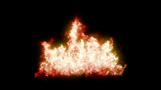 realistic fire animation video on black background