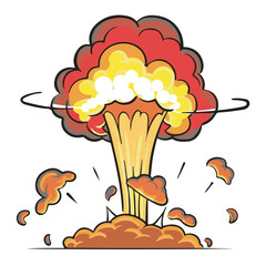 explosion drawing with line art style. Simple design outline style. Explode vector illustration