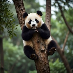 Panda Climbing A Tree Generative Art