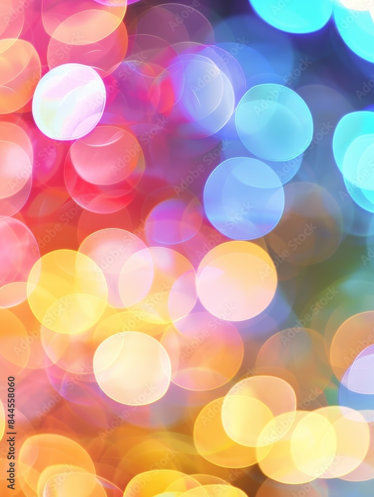 Poster abstract background with colorful blurred circles of light.