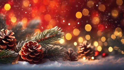 christmas background with christmas tree and decorations