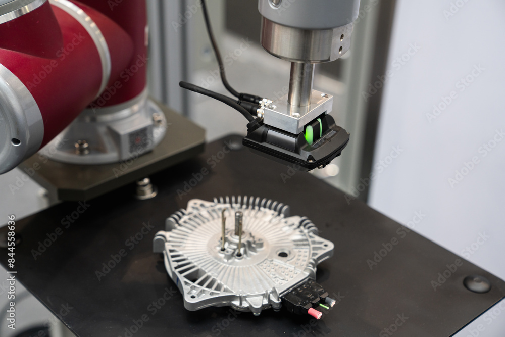 Fototapete robot arm with 3d scanner for reverse engineering.
