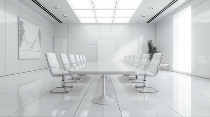 Interior of a white office