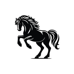 Horse Animal black silhouette vector with white color background