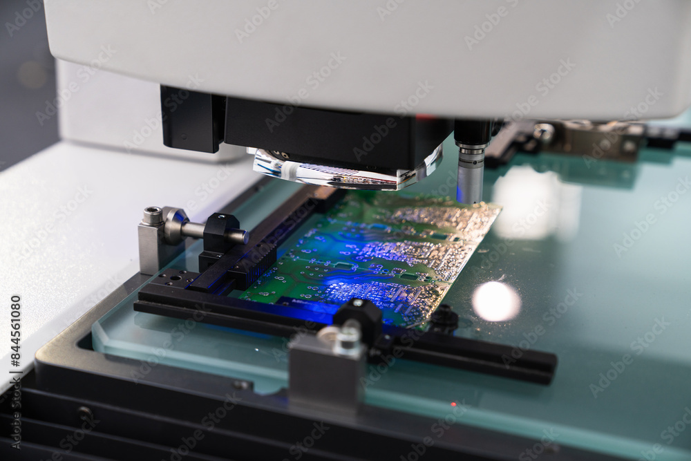 Fototapete optic machine for precise measurement of part size and quality evaluation. smart factory..