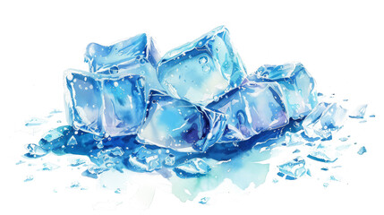 Fototapeta premium ice cubes isolated on white