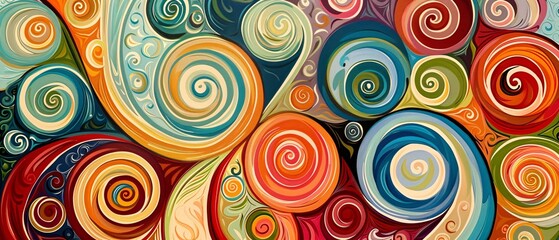 Fototapeta premium Whimsical swirls and curls sweep across the canvas, offering a playful and imaginative setting for creative endeavors, Generative AI