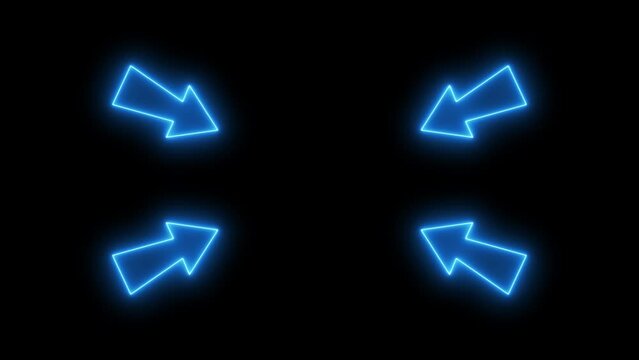 Four arrow looping animation. Alpha channel, transparent background. 4K resolution