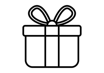 Icono negro de regalo en fondo blanco