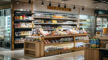 Well-Stocked Japanese Supermarket Aisle Display