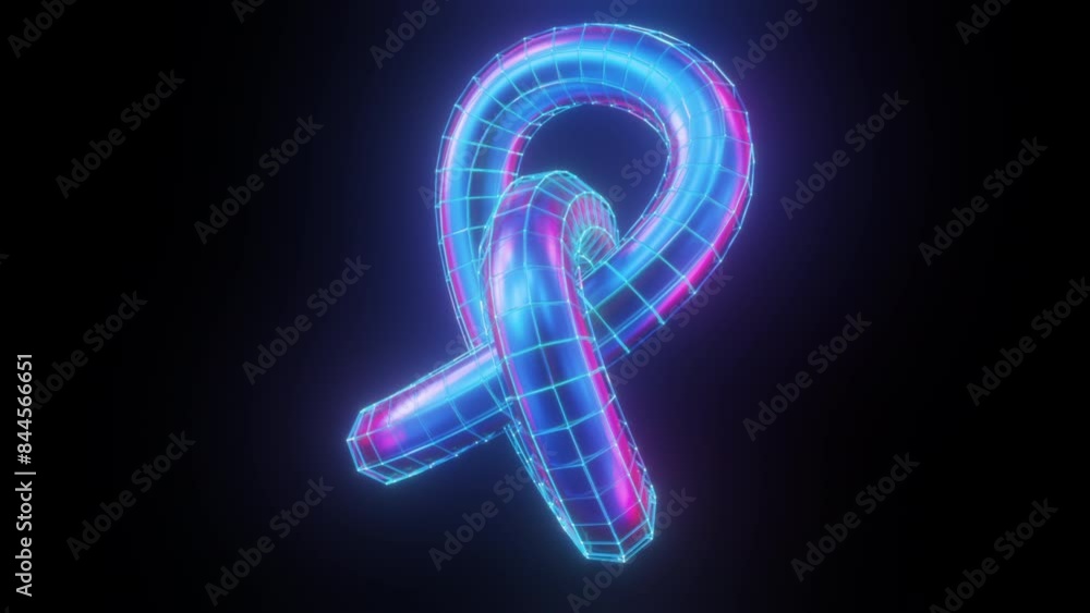 Poster glow twisted torus. computer generated 3d render