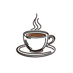 Obraz premium Hot coffee illustration.