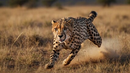 Naklejka premium a cheetah sprinting at full speed