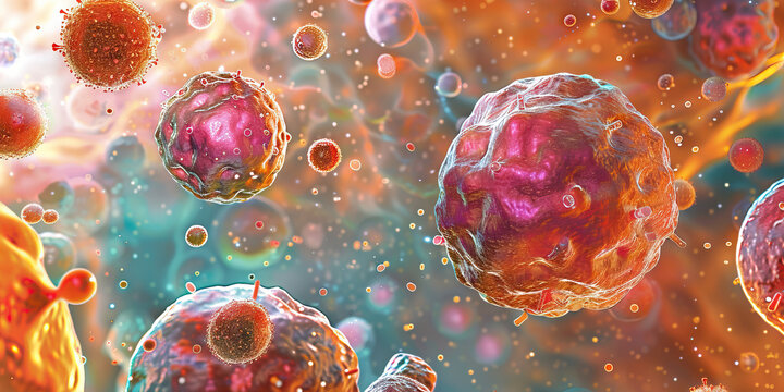 Virus-Induced Cytopathic Effects: An image showing the cytopathic effects of the novel virus on host cells, including cell rounding, membrane blebbing, and cell lysis.