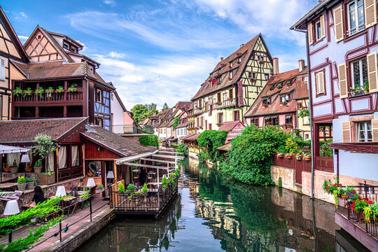 H&auml;user in Colmar im Elsass in Frankreich. Reisefotos von historischen Fachwerkh&auml;usern