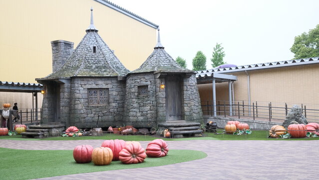 Tokyo - May 15 2024:  Rubeus Hagrid home in Warner Bros. Studio. it make a new tour about the movie of Harry Potter " The Making of Harry Potter" is an exhibition for this movie.	