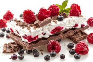 Berry delight with layers of cream and fresh berries, perfect for a refreshing and indulgent dessert