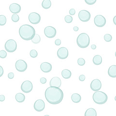 Soap bubble realistic cartoon semi transparent seamless pattern