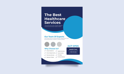 Modern healthcare and medical flyer or poster design layout, leaflets decoration for printing and presentation vector, cover a4 template design