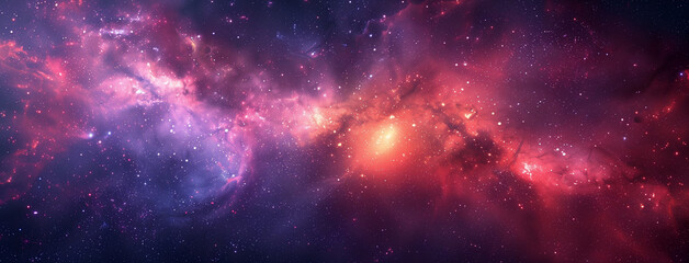 Obraz premium Space nebula and galaxy, Nebula and galaxies in space. Abstract cosmos background, Banner