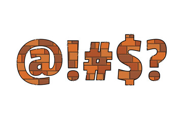 Versatile Collection of Brick Wall Color Font Doodle Letter Illustration