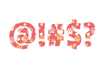 Versatile Collection of Cute Paw Color Font Doodle Letter Illustration
