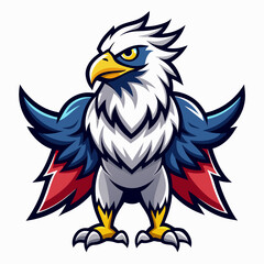 eagle cartoon or mascot gaming logo design vector illustration