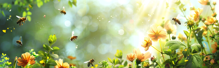 Blurry Background By Many Wild Flowers Banner Image For Website Background
