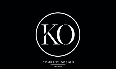 KO, OK Abstract Letters Logo Monogram design Font Vector Initials