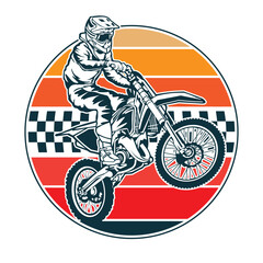 Motocross Enduro vector illustration, perfect for t shirt design and championship event logo design