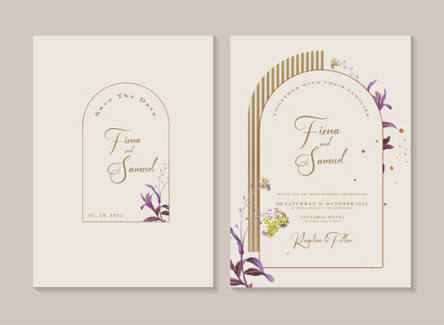 Geometric Wedding Invitation Template