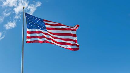 Naklejka premium Celebrating Independence Day in US. Independence day. Liberty enlightening the world. American Celebration Usa Flag And Fireworks At Sunset. USA flag with fireworks background for 4 july independence 