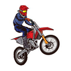 Motocross Enduro vector illustration, perfect for t shirt design and championship event logo design