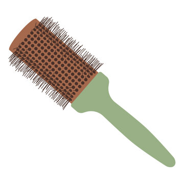 recommend clip art: Comb, hair styling brush. Professional hairdressing tool. Isolated vector illustration for your design