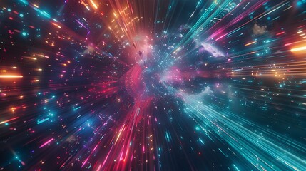 Naklejka premium Hyperspace Stars Travel Backgrounds