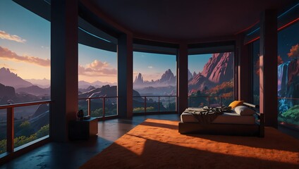  A story where players enter a virtual reality gaming room that mirrors the colorful landscapes of their favorite games ai_generated