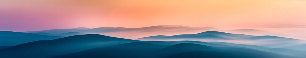 Fototapeta premium panorama of mountains in the morning