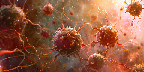 Immune System Defenders in Action: Combating Viral Infection Spreading Through Body Cells
