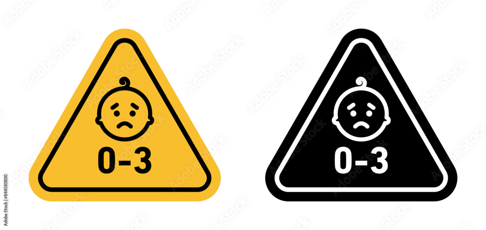 Poster warning about age restriction indicating not suitable for certain age groups