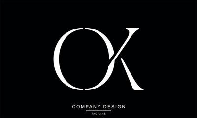 OK, KO Abstract Letters Logo Monogram design Font Vector Initials